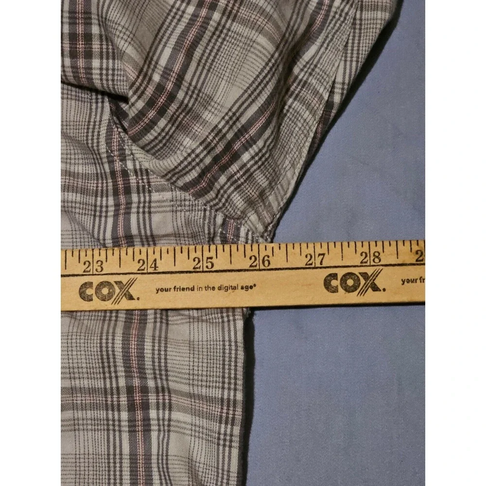 Prana‎ Holton Plaid Long Sleeve Button Up Shirt Men's Brown White Size 2XL